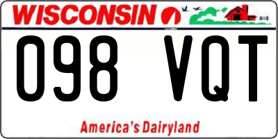 WI license plate 098VQT