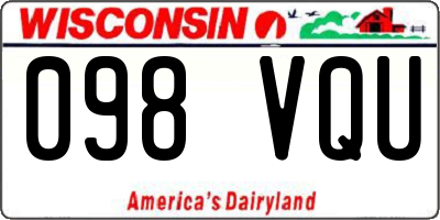 WI license plate 098VQU