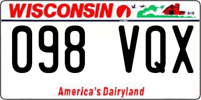 WI license plate 098VQX