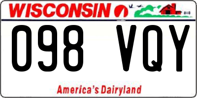 WI license plate 098VQY