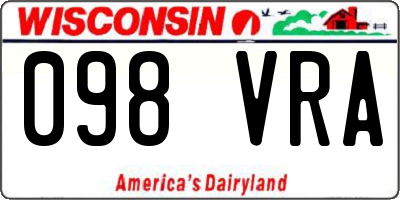 WI license plate 098VRA