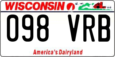 WI license plate 098VRB