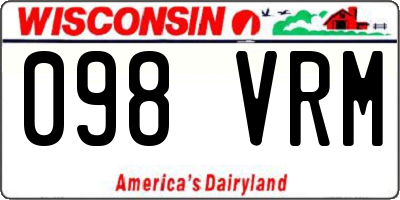 WI license plate 098VRM