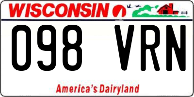 WI license plate 098VRN
