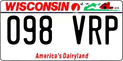 WI license plate 098VRP