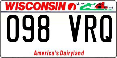 WI license plate 098VRQ