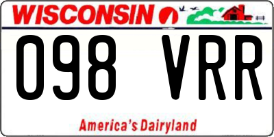 WI license plate 098VRR