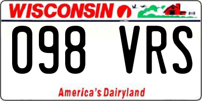 WI license plate 098VRS