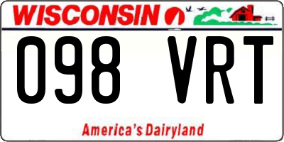 WI license plate 098VRT