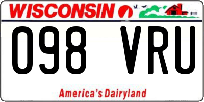 WI license plate 098VRU