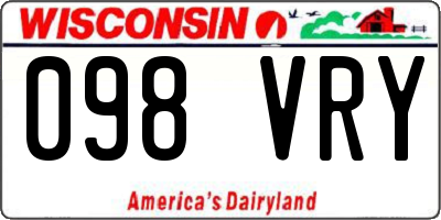 WI license plate 098VRY