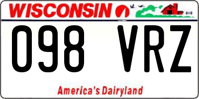 WI license plate 098VRZ