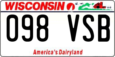 WI license plate 098VSB