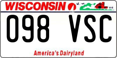 WI license plate 098VSC