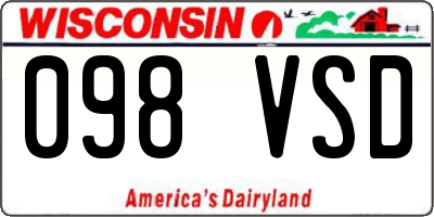 WI license plate 098VSD