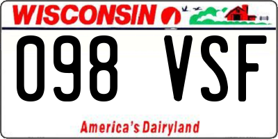 WI license plate 098VSF