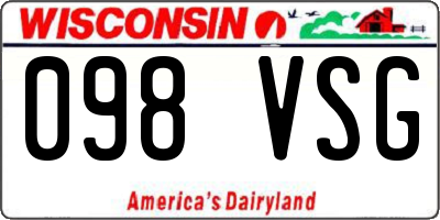 WI license plate 098VSG