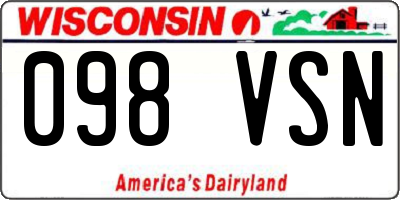 WI license plate 098VSN