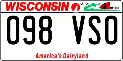 WI license plate 098VSO