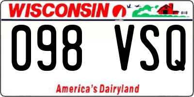 WI license plate 098VSQ