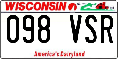 WI license plate 098VSR