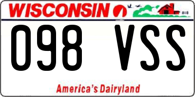 WI license plate 098VSS
