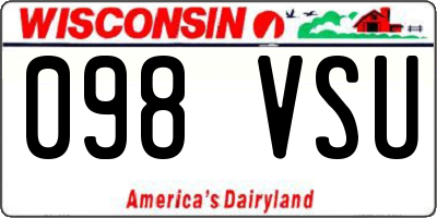 WI license plate 098VSU