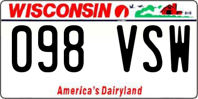 WI license plate 098VSW