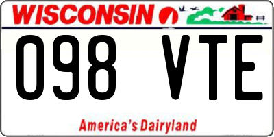WI license plate 098VTE
