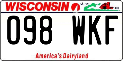 WI license plate 098WKF
