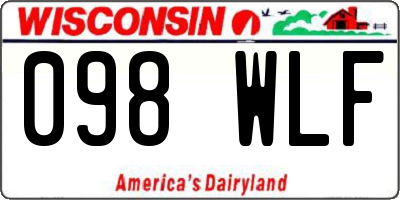 WI license plate 098WLF