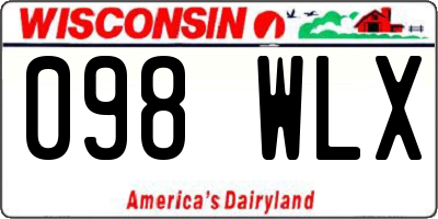 WI license plate 098WLX