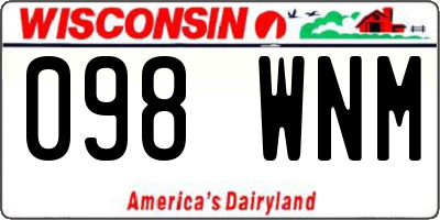 WI license plate 098WNM