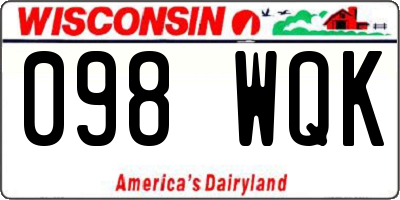 WI license plate 098WQK