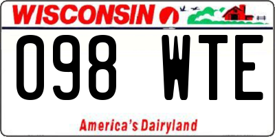 WI license plate 098WTE