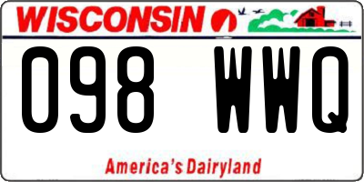 WI license plate 098WWQ