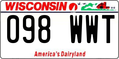 WI license plate 098WWT