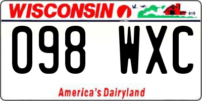 WI license plate 098WXC