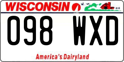 WI license plate 098WXD