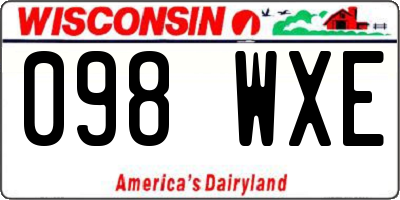 WI license plate 098WXE