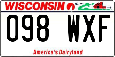 WI license plate 098WXF