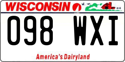 WI license plate 098WXI