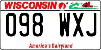 WI license plate 098WXJ
