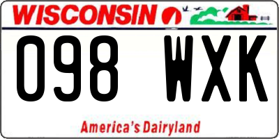 WI license plate 098WXK