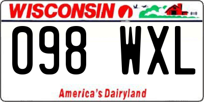 WI license plate 098WXL