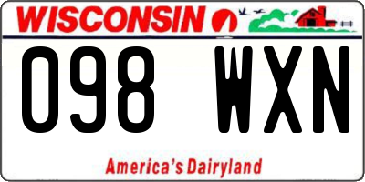 WI license plate 098WXN