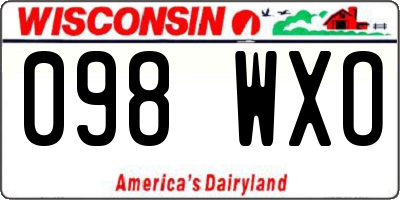 WI license plate 098WXO