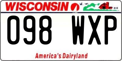 WI license plate 098WXP