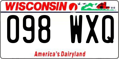 WI license plate 098WXQ