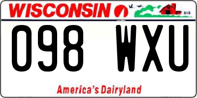 WI license plate 098WXU